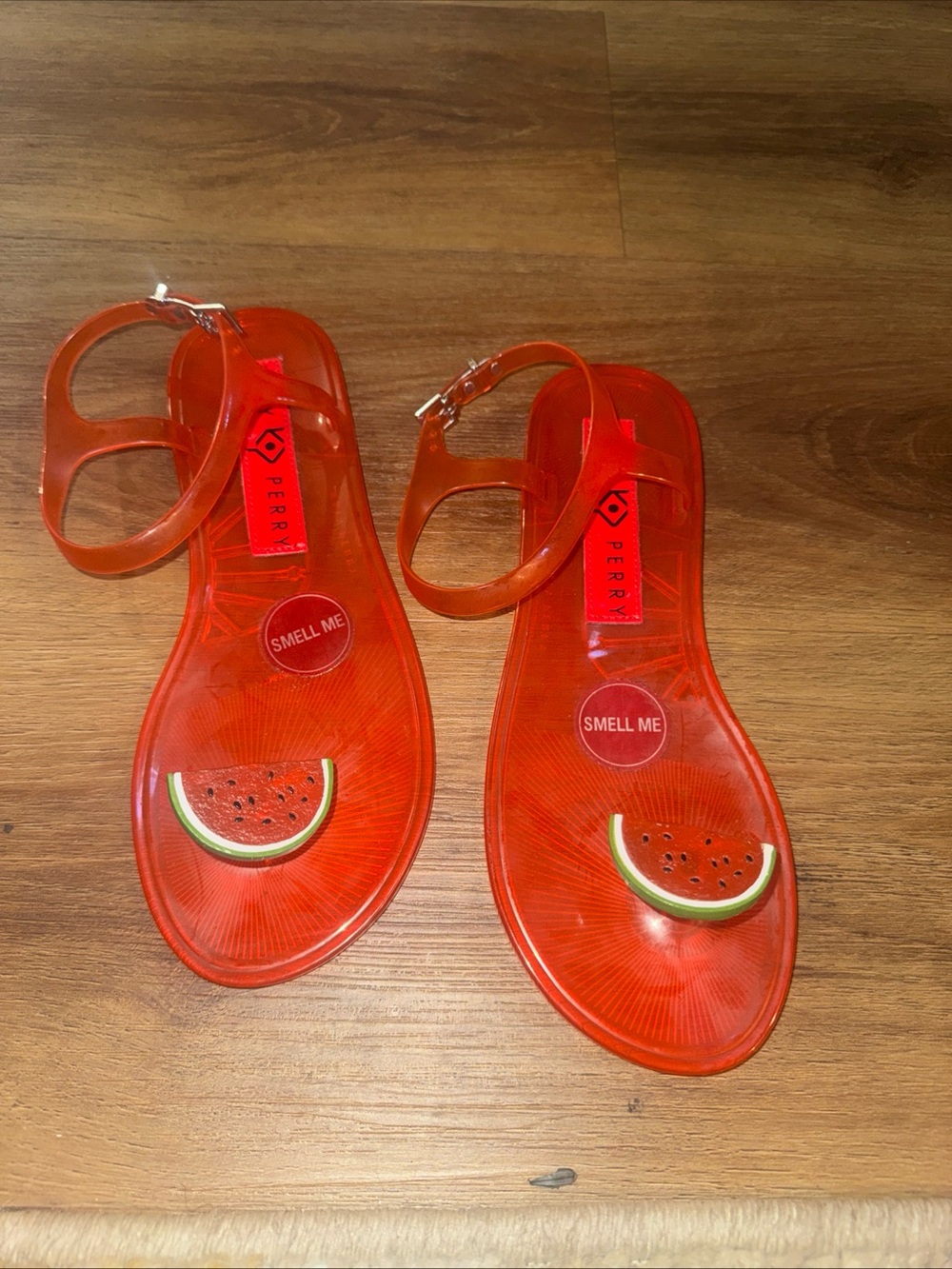 Katy Perry Novelty Jelly Watermelon Red Sandals size 8 - Picture 2 of 8